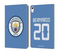 Head Case Designs Licenza Ufficiale Manchester City Man City FC Bernardo Silva 2021/22 Giocatori Home Kit Gruppo 1 Custodia Portafoglio in Pelle Compatibile con Apple iPad 10.9 2022/2025