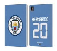Head Case Designs Licenza Ufficiale Manchester City Man City FC Bernardo Silva 2021/22 Giocatori Home Kit Gruppo 1 Custodia Portafoglio in Pelle Compatibile con Apple iPad PRO 11 M4 2024