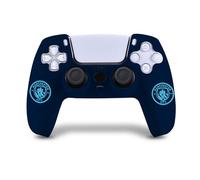Head Case Designs Licenza Ufficiale Manchester City Man City FC Blu Logo Cresta Blu Scuro Custodia in Silicone per Game Controller Compatibile con PS5 Sony DualSense Controller