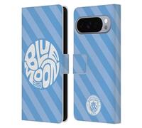 Head Case Designs Licenza Ufficiale Manchester City Man City FC Blue Moon Stripes Pattern Custodia Portafoglio in Pelle Compatibile con Google Pixel 10 Pro XL
