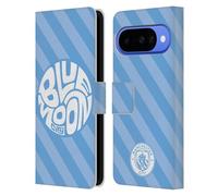 Head Case Designs Licenza Ufficiale Manchester City Man City FC Blue Moon Stripes Pattern Custodia Portafoglio in Pelle Compatibile con Google Pixel 10