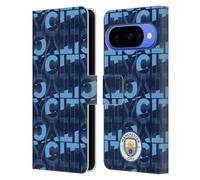 Head Case Designs Licenza Ufficiale Manchester City Man City FC CittàBlu Notte Pattern Custodia Portafoglio in Pelle Compatibile con Google Pixel 10