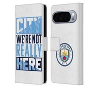 Head Case Designs Licenza Ufficiale Manchester City Man City FC City We're Not Really Here Grafici Custodia Portafoglio in Pelle Compatibile con Google Pixel 10 Pro XL