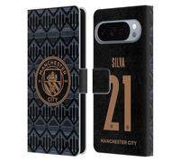 Head Case Designs Licenza Ufficiale Manchester City Man City FC David Silva 2020/21 Giocatori Away Kit Gruppo 1 Custodia Portafoglio in Pelle Compatibile con Google Pixel 10 Pro XL