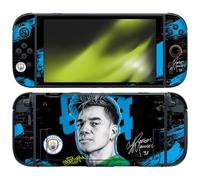 Head Case Designs Licenza Ufficiale Manchester City Man City FC Ederson Moraes Collezione di Graffiti di Murwalls Vinile Sticker Gaming Pelle Adesivo Compatibile con Nintendo Switch 2