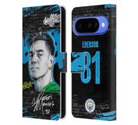 Head Case Designs Licenza Ufficiale Manchester City Man City FC Ederson Moraes Collezione Di Graffiti Di Murwalls Custodia Portafoglio in Pelle Compatibile con Google Pixel 10