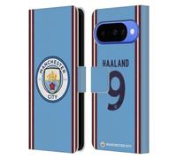 Head Case Designs Licenza Ufficiale Manchester City Man City FC Erling Haaland 2022/23 Giocatori Home Kit Custodia Portafoglio in Pelle Compatibile con Google Pixel 10