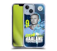 Head Case Designs Licenza Ufficiale Manchester City Man City FC Erling Haaland 2022/23 Prima Squadra Custodia in Gel [Protezione di Grado Militare] Compatibile con Apple iPhone 14