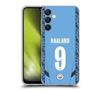 Head Case Designs Licenza Ufficiale Manchester City Man City FC Erling Haaland 2024/25 Giocatori Home Kit Custodia in Gel [Protezione di Grado Militare] Compatibile con Samsung Galaxy A25 5G