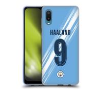 Head Case Designs Licenza Ufficiale Manchester City Man City FC Erling Haaland 2025/26 Giocatori Home Kit Custodia in Gel [Protezione di Grado Militare] Compatibile con Samsung Galaxy A02/M02 (2021)