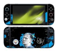 Head Case Designs Licenza Ufficiale Manchester City Man City FC Erling Haaland Collezione di Graffiti di Murwalls Vinile Sticker Gaming Pelle Adesivo Compatibile con Nintendo Switch 2