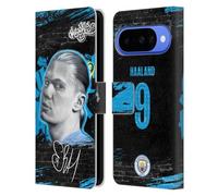 Head Case Designs Licenza Ufficiale Manchester City Man City FC Erling Haaland Collezione Di Graffiti Di Murwalls Custodia Portafoglio in Pelle Compatibile con Google Pixel 10