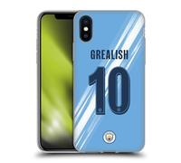 Head Case Designs Licenza Ufficiale Manchester City Man City FC Jack Grealish 2025/26 Giocatori Home Kit Custodia in Gel [Protezione di Grado Militare] Compatibile con Apple iPhone X/iPhone XS