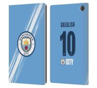 Head Case Designs Licenza Ufficiale Manchester City Man City FC Jack Grealish 2025/26 Giocatori Home Kit Custodia Portafoglio in Pelle Compatibile con Amazon Fire Max 11 2023