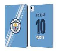 Head Case Designs Licenza Ufficiale Manchester City Man City FC Jack Grealish 2025/26 Giocatori Home Kit Custodia Portafoglio in Pelle Compatibile con Apple iPad Air 11 2020/2022/2024/2025