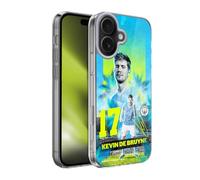 Head Case Designs Licenza Ufficiale Manchester City Man City FC Kevin De Bruyne 2023/24 Prima Squadra Custodia in Gel [Protezione di Grado Militare] Compatibile con Apple iPhone 17