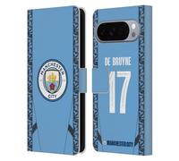Head Case Designs Licenza Ufficiale Manchester City Man City FC Kevin De Bruyne 2024/25 Giocatori Home Kit Custodia Portafoglio in Pelle Compatibile con Google Pixel 10 Pro XL