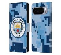 Head Case Designs Licenza Ufficiale Manchester City Man City FC Luna Blu Digital Camouflage Custodia Portafoglio in Pelle Compatibile con Google Pixel 10 Pro XL