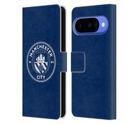 Head Case Designs Licenza Ufficiale Manchester City Man City FC Ossidiana bianco contorno Stemma Custodia Portafoglio in Pelle Compatibile con Google Pixel 10