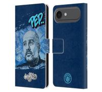 Head Case Designs Licenza Ufficiale Manchester City Man City FC Pep Guardiola Collezione di Graffiti di Murwalls Custodia Portafoglio in Pelle Compatibile con Apple iPhone 17 Air