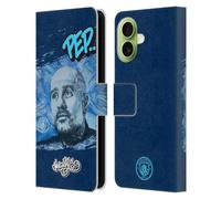 Head Case Designs Licenza Ufficiale Manchester City Man City FC Pep Guardiola Collezione di Graffiti di Murwalls Custodia Portafoglio in Pelle Compatibile con Apple iPhone 17