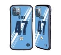 Head Case Designs Licenza Ufficiale Manchester City Man City FC Phil Foden 2025/26 Giocatori Home Kit Custodia Cover Ibrida Compatibile con Apple iPhone 13