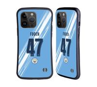 Head Case Designs Licenza Ufficiale Manchester City Man City FC Phil Foden 2025/26 Giocatori Home Kit Custodia Cover Ibrida Compatibile con Apple iPhone 15 PRO Max