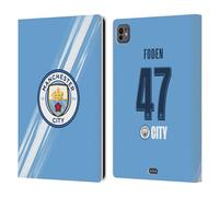 Head Case Designs Licenza Ufficiale Manchester City Man City FC Phil Foden 2025/26 Giocatori Home Kit Custodia Portafoglio in Pelle Compatibile con Apple iPad PRO 11 M4 2024