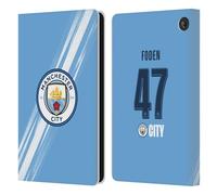 Head Case Designs Licenza Ufficiale Manchester City Man City FC Phil Foden 2025/26 Giocatori Home Kit Custodia Portafoglio in Pelle Compatibile con Amazon Fire 7 2022