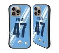Head Case Designs Licenza Ufficiale Manchester City Man City FC Phil Foden 2025/26 Giocatori Home Kit Custodia Cover Ibrida Compatibile con Apple iPhone 16 PRO Max