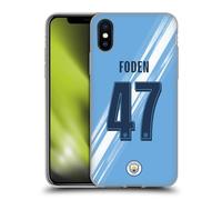 Head Case Designs Licenza Ufficiale Manchester City Man City FC Phil Foden 2025/26 Giocatori Home Kit Custodia in Gel [Protezione di Grado Militare] Compatibile con Apple iPhone X/iPhone XS