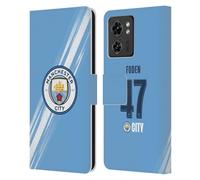Head Case Designs Licenza Ufficiale Manchester City Man City FC Phil Foden 2025/26 Giocatori Home Kit Custodia Portafoglio in Pelle Compatibile con Motorola Moto Edge 40/Edge (2023)