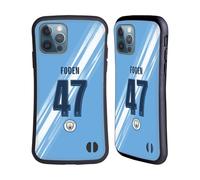 Head Case Designs Licenza Ufficiale Manchester City Man City FC Phil Foden 2025/26 Giocatori Home Kit Custodia Cover Ibrida Compatibile con Apple iPhone 12 / iPhone 12 PRO