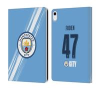 Head Case Designs Licenza Ufficiale Manchester City Man City FC Phil Foden 2025/26 Giocatori Home Kit Custodia Portafoglio in Pelle Compatibile con Apple iPad 10.9 2022/2025