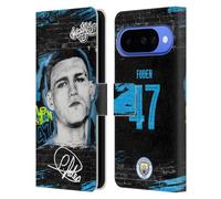 Head Case Designs Licenza Ufficiale Manchester City Man City FC Phil Foden Collezione Di Graffiti Di Murwalls Custodia Portafoglio in Pelle Compatibile con Google Pixel 10