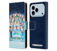 Head Case Designs Licenza Ufficiale Manchester City Man City FC Poster della Squadra Campioni della Premier League 2024 Custodia Portafoglio in Pelle Compatibile con Apple iPhone 17 PRO