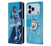 Head Case Designs Licenza Ufficiale Manchester City Man City FC Raheem Sterling 2021/22 Prima Squadra Custodia Portafoglio in Pelle Compatibile con Apple iPhone 17 PRO