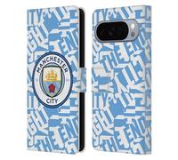 Head Case Designs Licenza Ufficiale Manchester City Man City FC Sky Blue Pattern Fight Grafici Custodia Portafoglio in Pelle Compatibile con Google Pixel 10 Pro XL