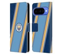 Head Case Designs Licenza Ufficiale Manchester City Man City FC Strisce 2017/18 Distintivo Custodia Portafoglio in Pelle Compatibile con Google Pixel 10