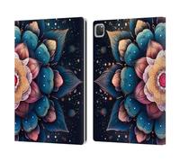 Head Case Designs Licenza Ufficiale Mark Ashkenazi Mandala Lotus Fiori Multicolori Custodia Portafoglio in Pelle Compatibile con Apple iPad PRO 12.9 2020/2021/2022