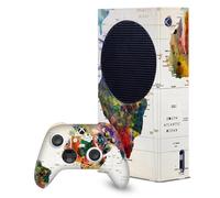 Head Case Designs Licenza Ufficiale Mark Ashkenazi Mappa del mondo Mix Arte Pacchetto Console Da Gioco Wrap E Pelle Per Controller Compatibile con Xbox Series S