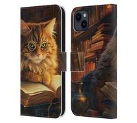 Head Case Designs Licenza Ufficiale Michael David Ward Boom Shop Kitty Umorismo E Botanica Custodia Portafoglio in Pelle Compatibile con Apple iPhone 15 Plus