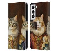 Head Case Designs Licenza Ufficiale Michael David Ward Gatti Fantasiosi Animali Custodia Portafoglio in Pelle Compatibile con Samsung Galaxy S22 5G