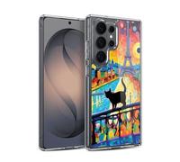Head Case Designs Licenza Ufficiale Michael David Ward Gatto a Mezzanotte a Parigi Arte Psichedelica Custodia in Gel [Protezione di Grado Militare] Compatibile con Samsung Galaxy S26 Ultra