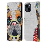 Head Case Designs Licenza Ufficiale Michel Keck Bulldog Francese Cani 3 Custodia Portafoglio in Pelle Compatibile con Apple iPhone 15