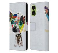 Head Case Designs Licenza Ufficiale Michel Keck Chihuahua 2 Cani 3 Custodia Portafoglio in Pelle Compatibile con Apple iPhone 17