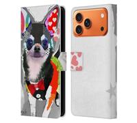 Head Case Designs Licenza Ufficiale Michel Keck Chihuahua Cani 3 Custodia Portafoglio in Pelle Compatibile con Apple iPhone 17 Pro Max