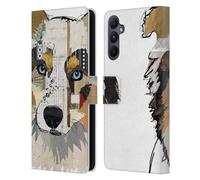 Head Case Designs Licenza Ufficiale Michel Keck Pastore Australiano Cani 3 Custodia Portafoglio in Pelle Compatibile con Samsung Galaxy A05s