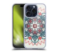 Head Case Designs Licenza Ufficiale Micklyn Le Feuvre Corallo E Ciano Medaglione Mandala 3 Custodia in Gel [Protezione di Grado Militare] Compatibile con Apple iPhone 15 PRO E Compatibile con MagSafe