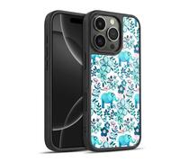 Head Case Designs Licenza Ufficiale Micklyn Le Feuvre Dusty Pink White And Teal Elephant Pattern 2 Cover in Gel Rinforzata [Protezione di Grado Militare] Compatibile con Apple iPhone 16 PRO